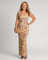 Siqua | Ditsy Floral Sleeveless Bodycon Midi Dress