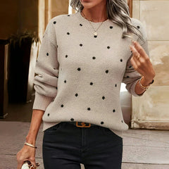Hazel – Cozy Polka Knit Sweater