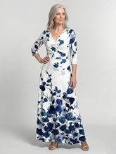 Eleanor | Three Quarter Sleeve V Neck Floral Maxi Dress