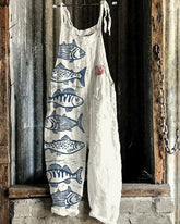 Vintage Floral Jumpsuit - Elegant Comfort For Women, Effortless Style