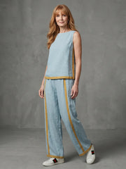 Inara | Sleeveless Top Wide Leg Contrast Pants Set