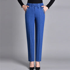 Harper – High-Waist Elastic Denim Trousers