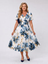 Evans | Floral Print Short Sleeve Wrap Midi Dress