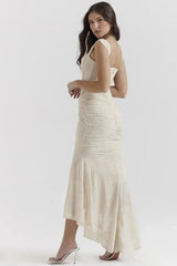 Charlotte – Romantic Sculpted Elegance Midi Dress