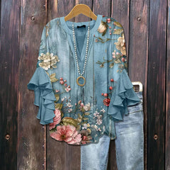 Sally – Blooming Elegance Floral Blouse