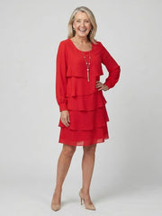 Kirax | Clean Layered Knee Length Dress
