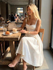 Amren | Sleeveless Structured Bodice Midi Dress
