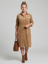 Pema | Long Sleeve Patch Pockets Midi Dress