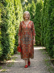 Carter | Ease Patchwork Midi Dress