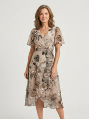 Zafrina | Abstract Pattern Midi Dress