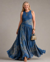 Velisse | Sleeveless Printed Bodice And Flowing Maxi Skirt Set