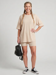 Colette | Short Sleeve Crew Neck Top And Biker Shorts Set