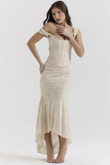 Charlotte – Romantic Sculpted Elegance Midi Dress