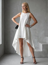 Zoya | Sleeveless High Low Flowing Shape Midi Dress