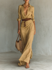 Scarlett – Elegant Drape Maxi Dress