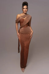 Giselle – Draped Goddess Elegance Maxi Dress