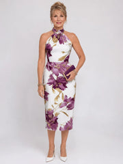 Zinnara | Halter Neck Floral Print Midi Dress