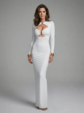 Jessamine | Long Sleeve Cutout High Neck Maxi Dress