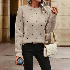 Hazel – Cozy Polka Knit Sweater