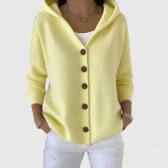 Olivia – Button-Up Hooded Cardigan