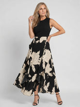 Klasen | Sleeveless Floral Print High Low Hem Midi Dress