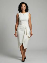 Oriel | Asymmetric Drape Midi Dress