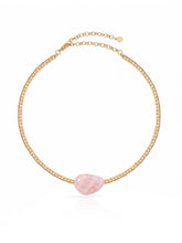 Beaded Rose Nugget Necklace