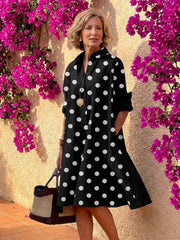 Evelyn | Button Front Collared Midi Shirt Dress