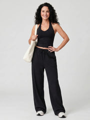 Helena | Sleeveless Scoop Neck Top And Wide Leg Pants Set