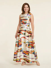 Valeria | Sleeveless Round Neck Pleated Maxi Dress
