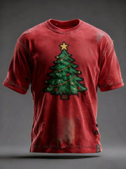 Men'S Christmas Tree Print Casual T-Shirt
