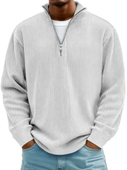 Jason – Relaxed Half-Zip Ribbed Sweater