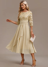 Andrea – Elegant Floral Chiffon Dress
