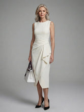 Lunara | Sleeveless Asymmetric Draped Midi Dress