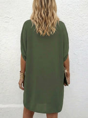 Calanthe | Draped V Neck Shift Dress