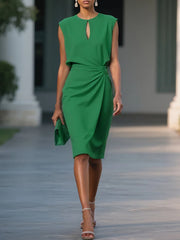 Elle – Elegant Ruched Cocktail Dress