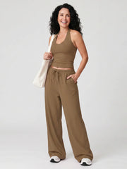 Helena | Sleeveless Scoop Neck Top And Wide Leg Pants Set