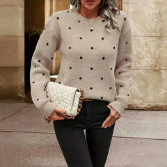 Hazel – Cozy Polka Knit Sweater