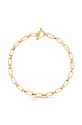 Golden Flat Rectangle Chain Necklace