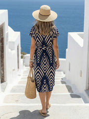 Ora | Airy Fit Patterned Midi Dress