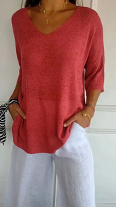 Lilith – V-Neck Knit Top