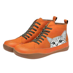 Kelly – Playful Cat High-Top Sneakers
