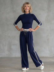 Eirlys | Fitted Long Sleeve Top Wide Leg Pants Set