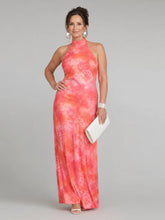 Coraline | Halter Neck Printed Pattern Maxi Dress
