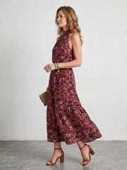 Anise | High Neck Floral Tiered Midi Dress