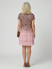 Nina | Dusted Tier Knee Length Dress