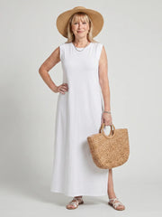 Harlow | Straight Silhouette Crew Neck Midi Dress