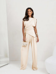 Cassie – Chic Draped Wide-Leg Jumpsuit