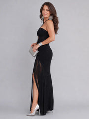 Zephyra | Halter Neck Crochet Fringe Detail Maxi Dress