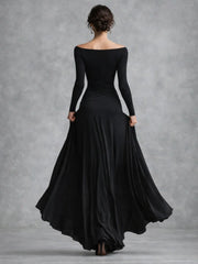 Maris | Draped Long Sleeve Maxi Dress